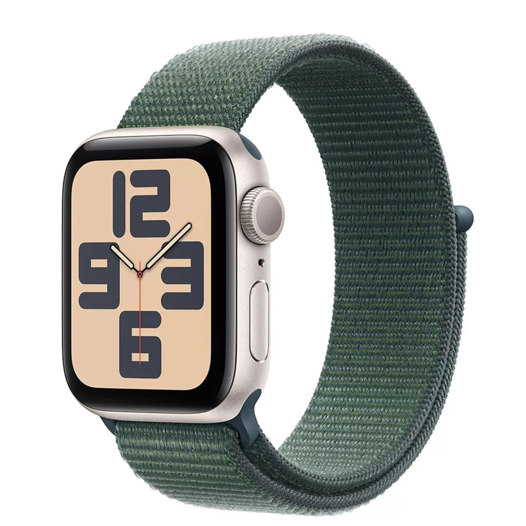 Apple Watch SE GPS 40mm Starlight Aluminium Case With Lake Green Sport Loop New