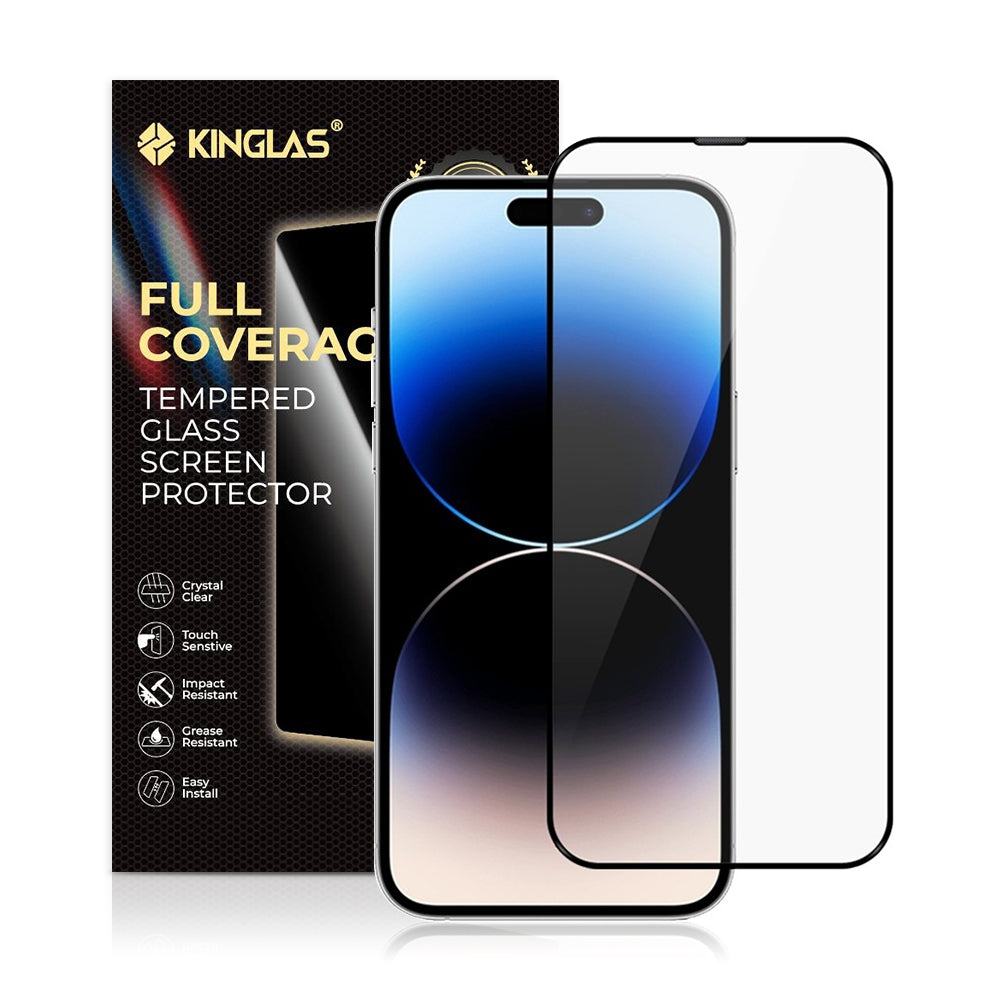 Kinglas Full Coverage Tempered Glass Screen Protector for iPhone