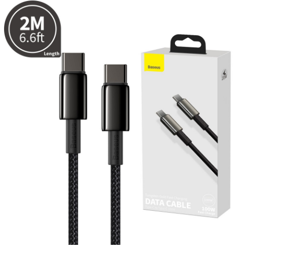 Baseus Tungsten Gold Fast Charging Data Cable Type-C to Type-C 100W 2M